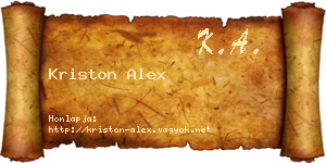 Kriston Alex névjegykártya